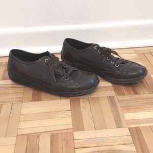 Ara Pewter suede leather Lace up shoes sneakers size 8.5